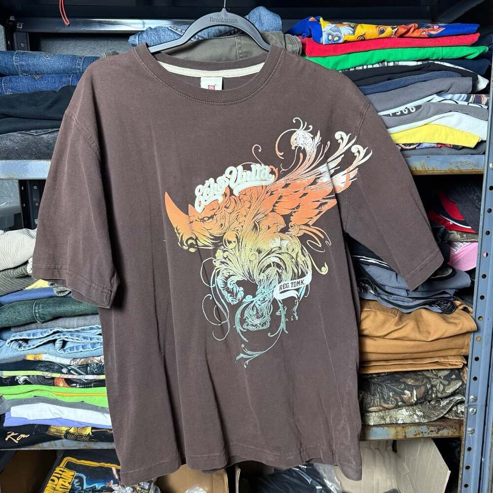 Ecko Unltd. Rhino Graphic T-Shirt Y2K Brown